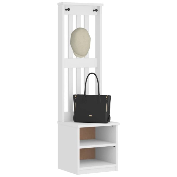 hall tree "SANDNES" white 45x40x159.5 pine massif
