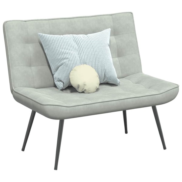 Bench Light gray 110x74x84 cm Velvet