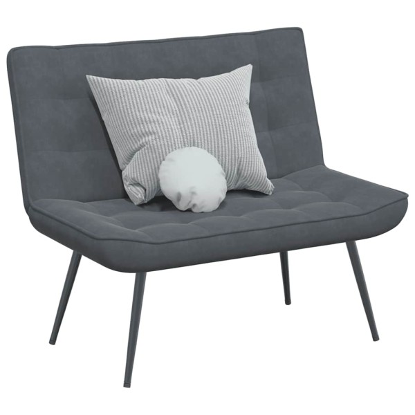 Bench, dark gray, 110x74x84cm, velvet
