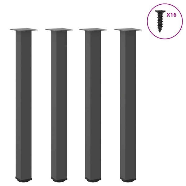 Bar table legs, 4 pcs., anthracite color, 90-92 cm, steel