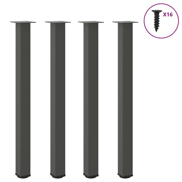 Bar table legs, 4 pcs., anthracite color, 110-112 cm, steel
