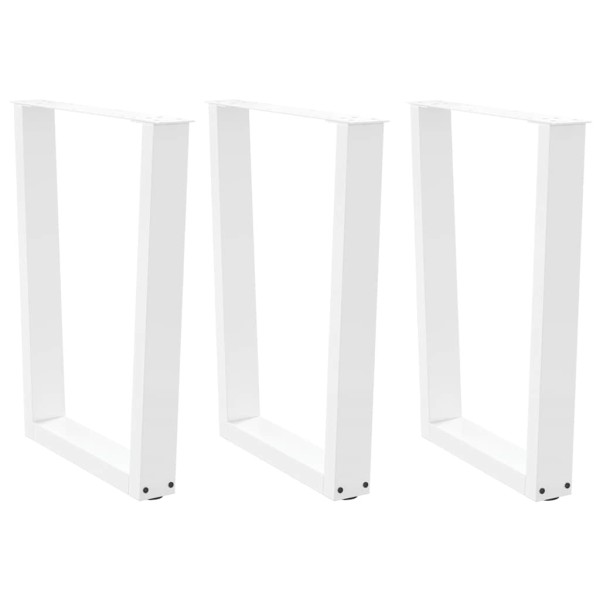 Dining table legs, 3 pcs., white, 70x(72-73.3) cm, steel, V-shaped