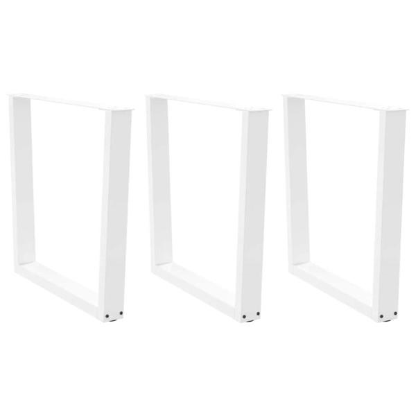 Dining table legs, 3 pcs., white, 90x(72-73.3) cm, steel, V-shaped