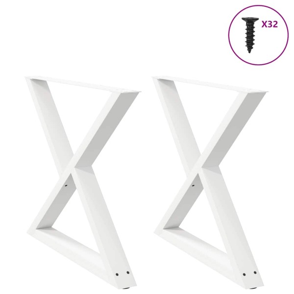 Dining table legs, 2 pcs., white, 90x(72-73.3) cm, steel