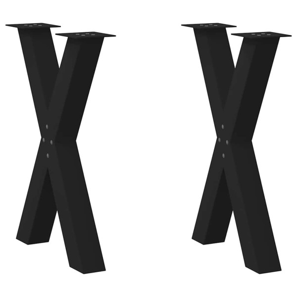 Dining table legs, X-shaped, 2 pcs., black, 50x(72-73) cm, steel