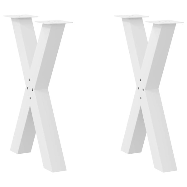 Dining table legs, X-shaped, 2 pcs., white, 50x(72-73) cm, steel