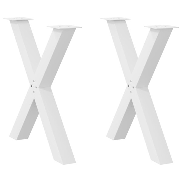 Dining table legs, 2 pcs., white, 70x(72-73) cm, steel, X-shaped