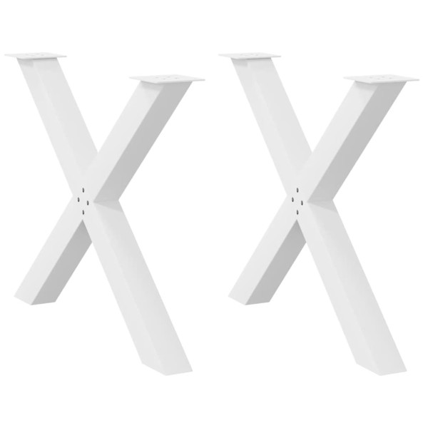 Dining table legs, 2 pcs., white, 90x(72-73) cm, steel, X-shaped