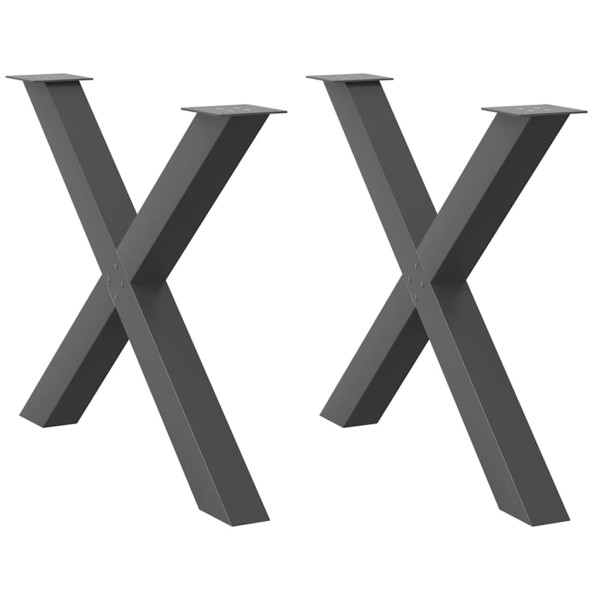 Dining table legs, 2 pcs., anthracite color, 90x(72-73) cm, steel