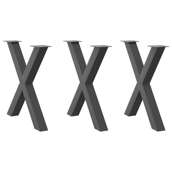 Dining table legs, 3 pcs., anthracite color, 70x(72-73) cm, steel