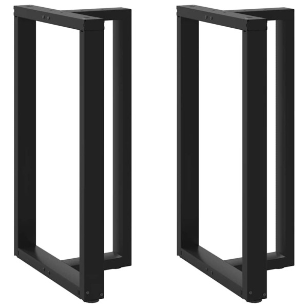 Bar table legs, T-shaped, 2 pcs., black, 60x35x(100-101) cm, steel