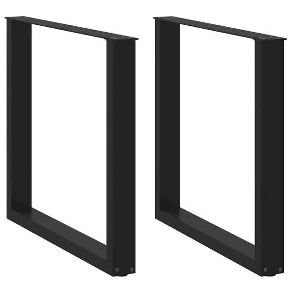 Dining table legs, 2 pcs., black, 80x(72-73) cm, steel, U-shaped