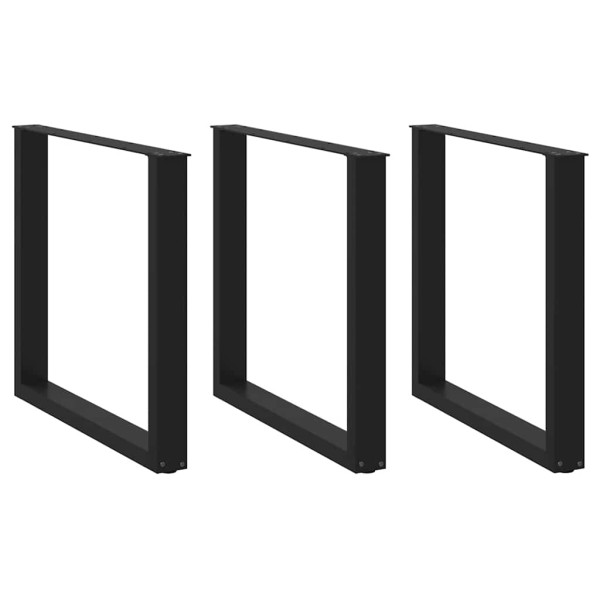 Dining table legs, 3 pcs., black, 80x(72-73) cm, steel, U-shaped