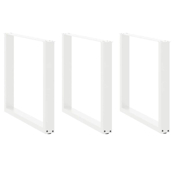 Dining table legs, 3 pcs., white, 90x(72-73) cm, steel, U-shaped