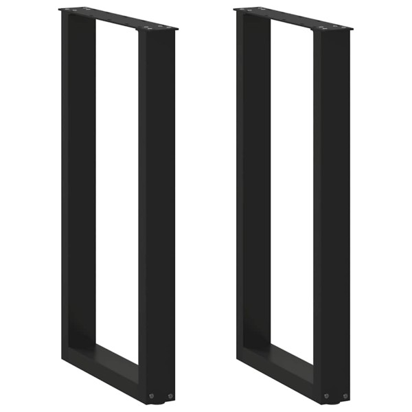 Bar table legs, U-shaped, 2 pcs., black, 50x(90-91) cm, steel