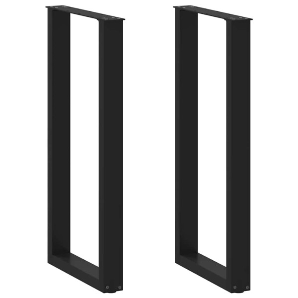 Bar table legs, U-shaped, 2 pcs., black, 50x(100-101) cm, steel