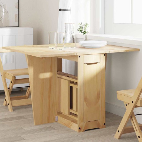 Corona dining table, wax brown, solid pine