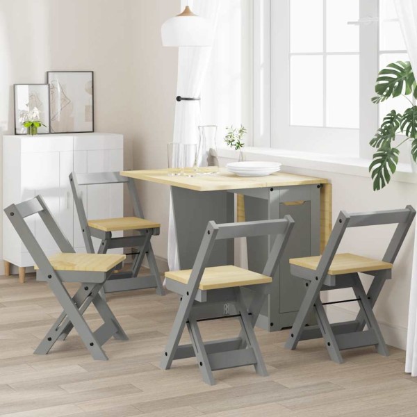 Dining chairs Corona, 4 pcs., gray, solid pine