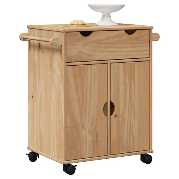 Kitchen trolley OTTA, 59x45x80cm, solid pine wood