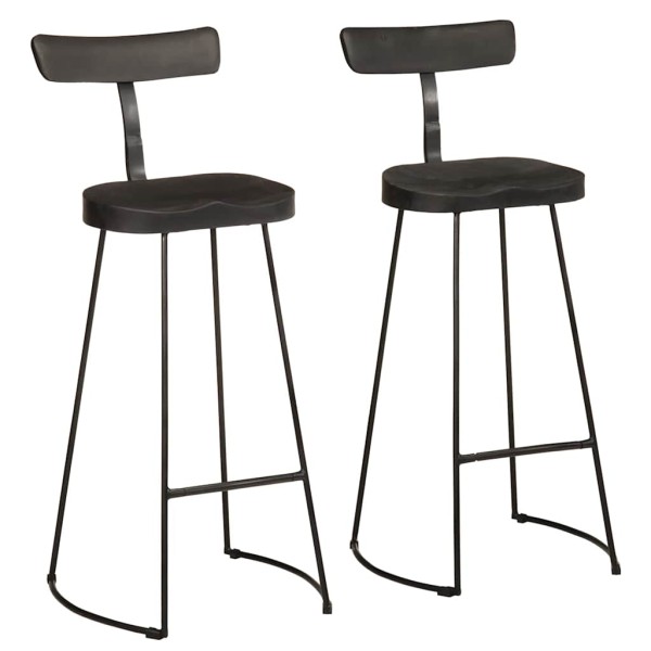 bar stools 2 pcs black 49x43x103 cm solid mango
