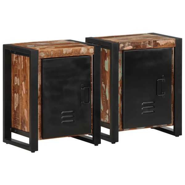 Bedside cabinets, 2 units, solid mango wood