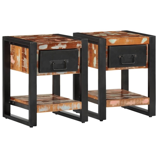 Bedside cabinets, 2 units, solid mango wood