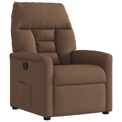 Reclining chair, brown, fabric