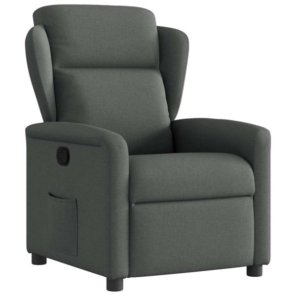 Reclining chair, dark gray, fabric