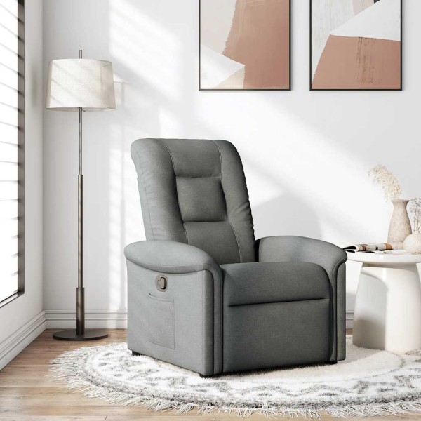 Reclining chair, dark gray, fabric