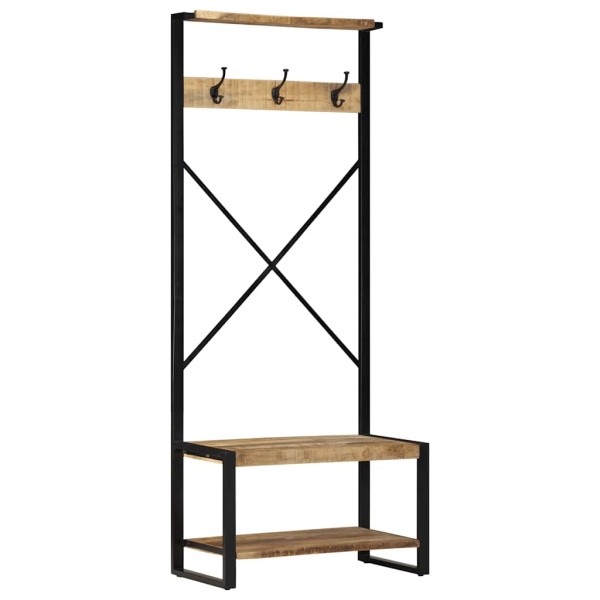clothes rack 80x40x190 cm solid raw mango wood