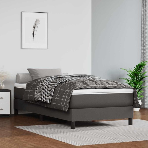 Pocket spring mattress for children, medium hardness, gray, 80x160cm, artificial leather
