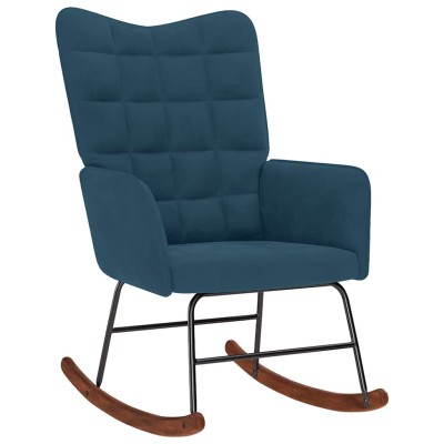Rocking chair, blue, velvet