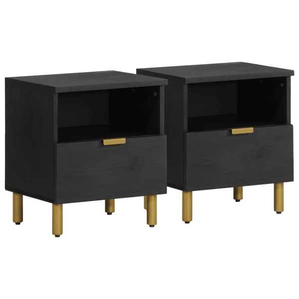 Bedside cabinet, black, 40x33x46cm, processed wood