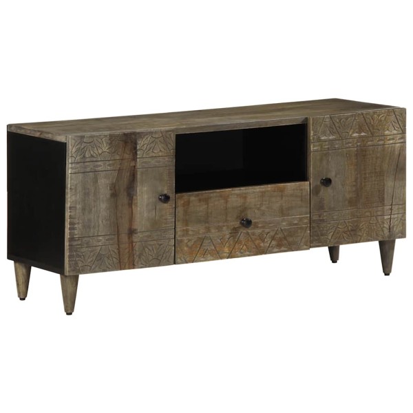 TV cabinet light gray solid mango wood