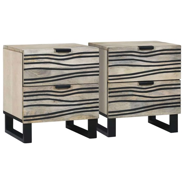 Bedside cabinet 2 pcs White 40 x 33 x 46 cm
