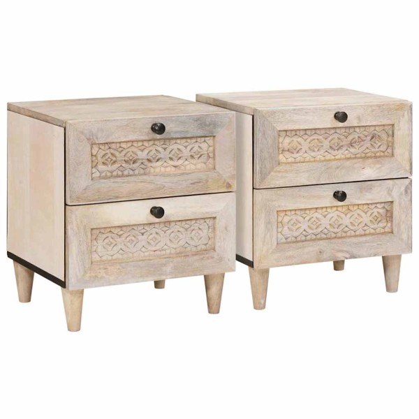 Bedside cabinet 2 pcs White 40 x 33 x 46 cm