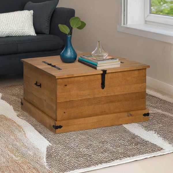 storage chest HALDEN 91x91x47 cm solid pine