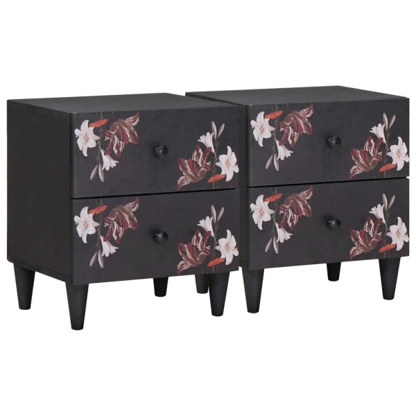 Bedside table with 2 drawers Brown 40 x 33.5 x 46 cm