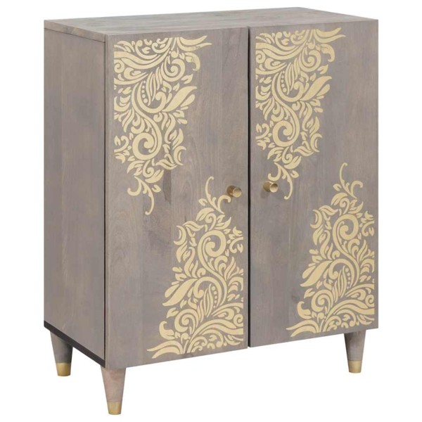Kabala Gray and gold 60 x 33 x 75 cm Solid mango wood