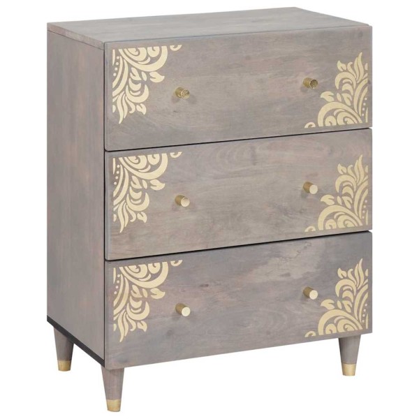 Kabala Gray and gold 60 x 33 x 75 cm Solid mango wood