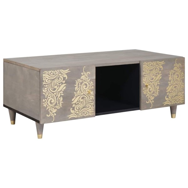 Coffee table Gray 100 x 54 x 40 cm Solid mango wood