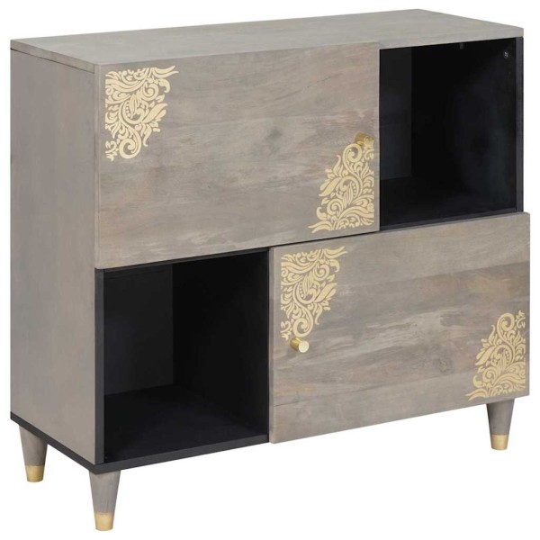 Kabala Gray and gold 80 x 33 x 75 cm Solid mango wood