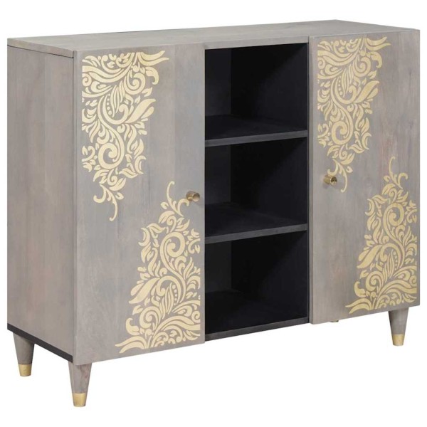 Kabala Gray and gold 90 x 33 x 75 cm Solid mango wood
