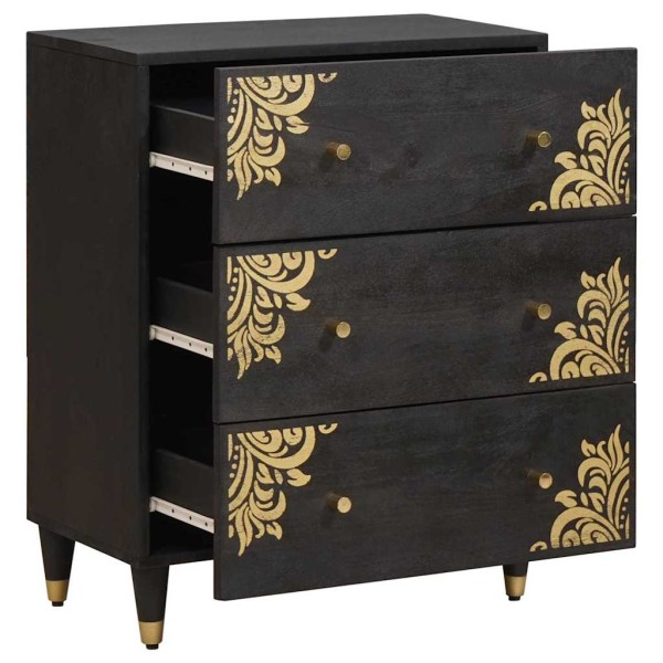 Kabala Black 60 x 33 x 75 cm Solid mango wood