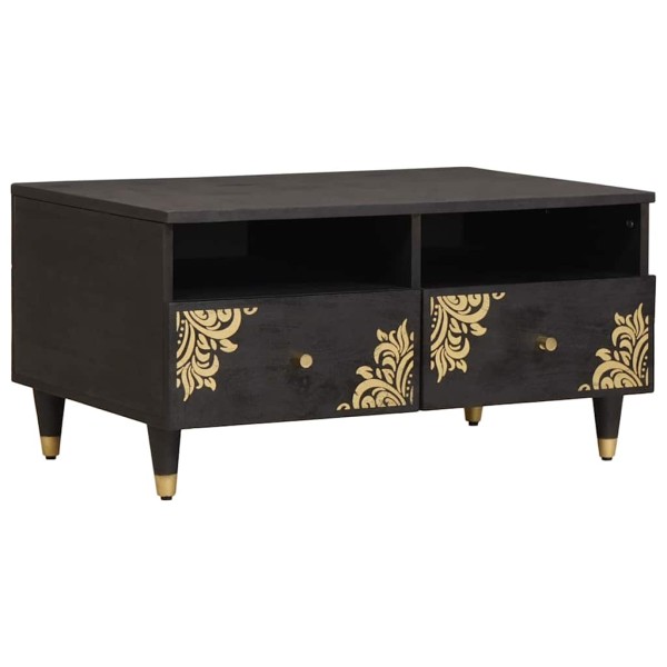 Coffee table Black 80 x 54 x 40 cm Solid mango wood