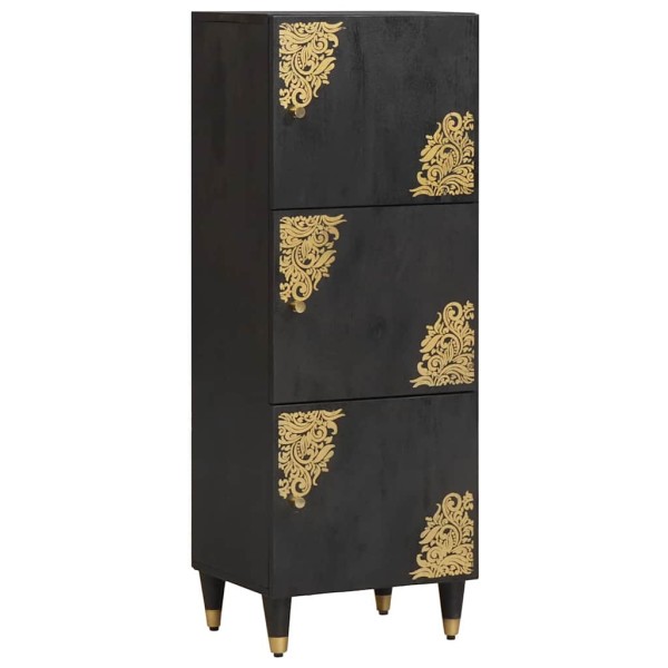 Tall cabinet Black 40 x 33 x 110 cm Solid mango wood