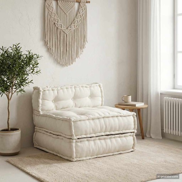 Modular sofa, cream color, 70x70x54 cm, fabric