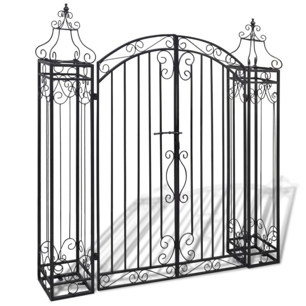 Garden gate, ornamented, wrought iron, 122x20.5x134cm