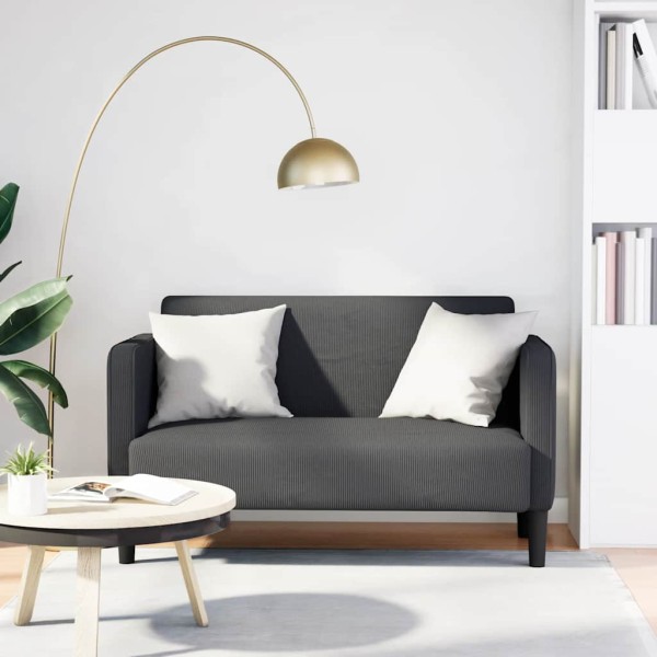 Loveseat sofa, dark gray, 109cm, velvet fabric
