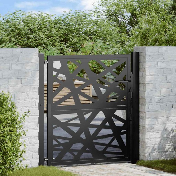 Garden gate, black, 100x100 cm, steel, lamp design